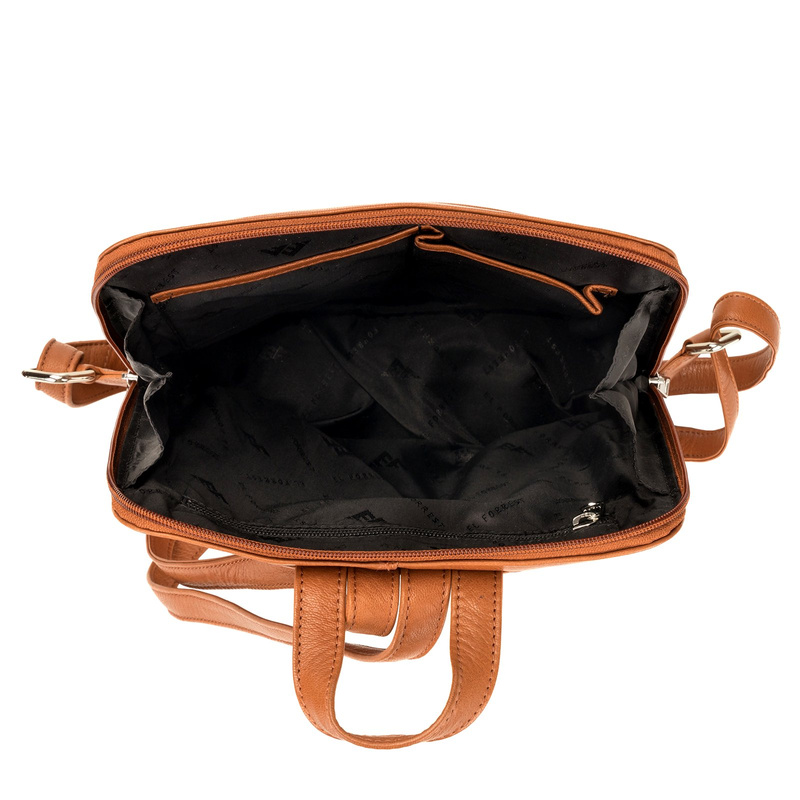 EL FORREST damski plecak skóra naturalna miejski z kieszeniami na suwak