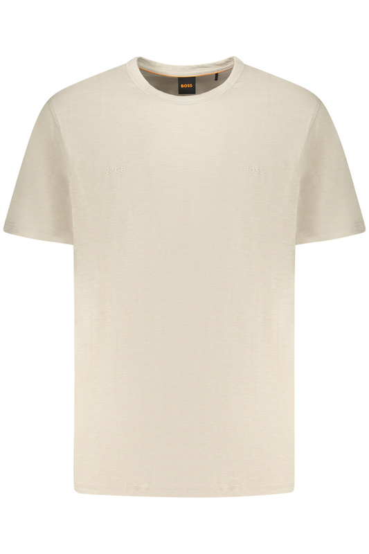 MĘSKA KOSZULKA Z KRÓTKIM RĘKAWEM BOSS BEŻOWA