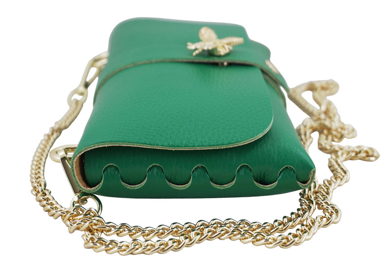 Torebka kopertówka na łańcuszku - Zielona jasna