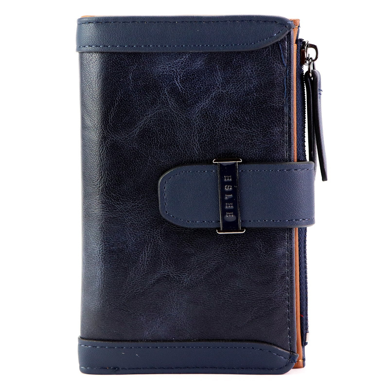 Eslee Duży Portfel Damski Podłużny Pionowy Skóra Eko Na Zatrzask