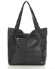 Miękka torba typu shopper skórzana na ramię - MARCO MAZZINI - czarny