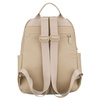 Mały plecak damski wykonany z poliestru w kolorze ecru, jednokomorowy z kieszenią zewnętrzną - Peterson