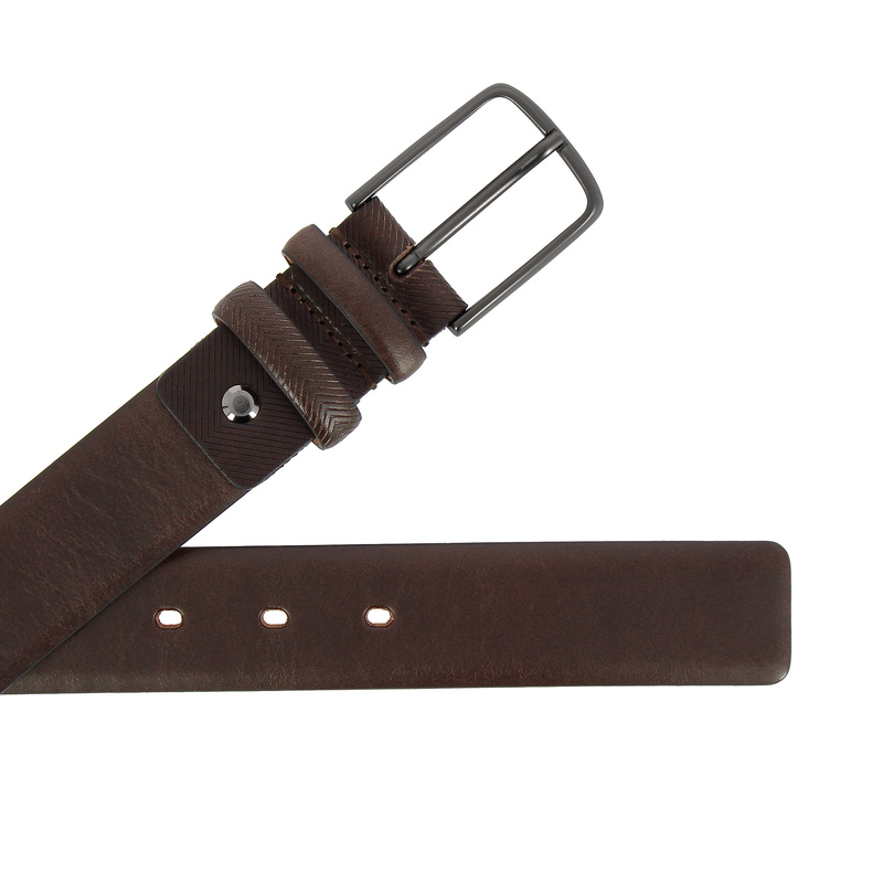 Nuvola Pelle Męski Pasek Skórzany Pełnoziarnisty Made in Italy Miękka Skóra Cielęca Elegancki Pasek H 34mm z Metalową Klamrą