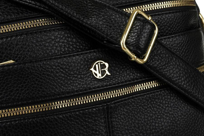 Damska listonoszka ze skóry ekologicznej w beżowym kolorze na długim pasku - Rovicky