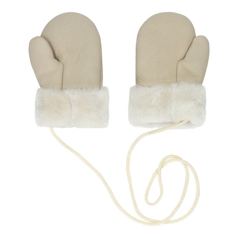 Ciepłe Dziecięce rękawiczki z kożucha 1 palec wełna sznurek Podhale