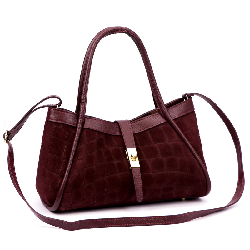 Skórzana torebka Camilla PREMIUM 10.014 CROCO z paskiem