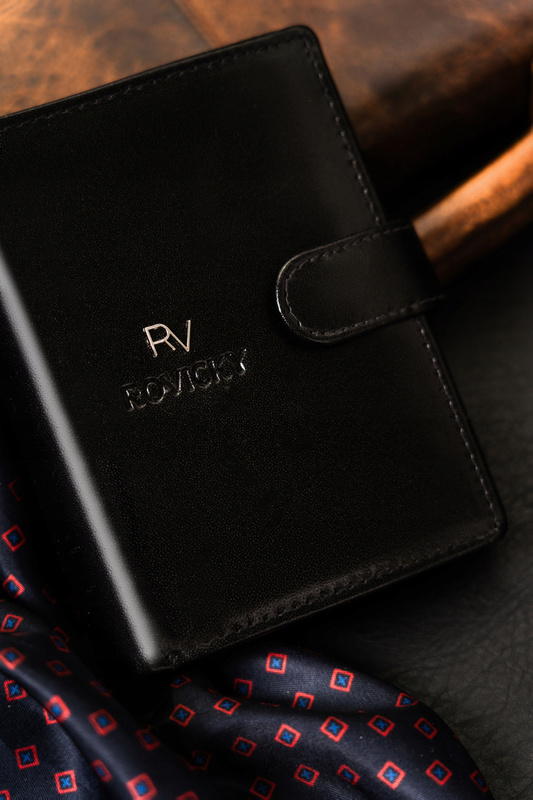 Duży Skórzany portfel męski system RFID Rovicky