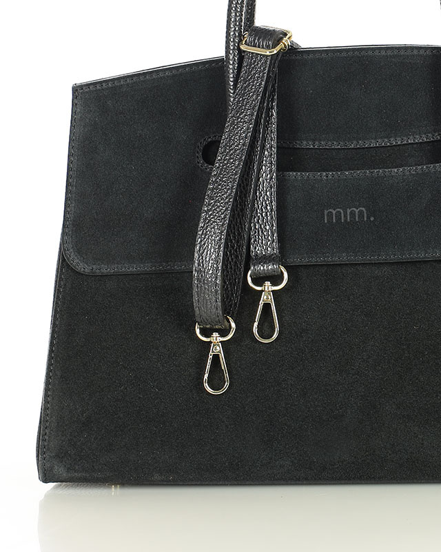 Torebka damska worek hobo bag skóra naturalna - MARCO MAZZINI czarna