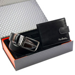 Pierre Cardin zestaw na prezent skórzany portfel i pasek do spodni męski