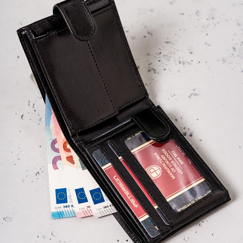 Skórzany męski portfel Peterson PTN 366Z 2-1-1