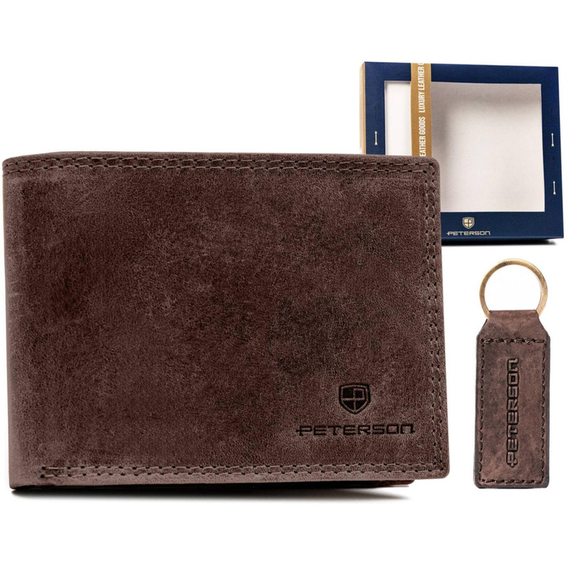 Meski zestaw prezentowy skóra naturalna Peterson PTN SET-M-N003-CHM