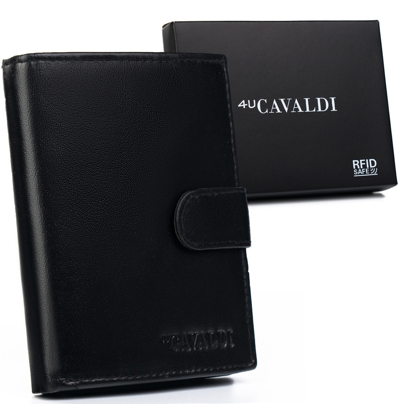 Duży, skórzany portfel męski z systemem RFID Protect - Cavaldi