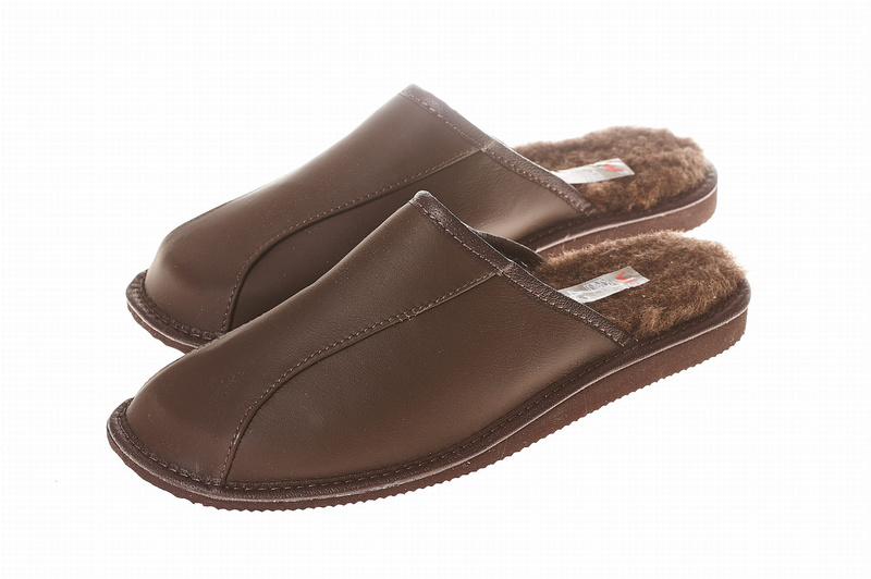 Wójciak Podhale męskie kapcie domowe skóra naturalna zabudowane ciepłe