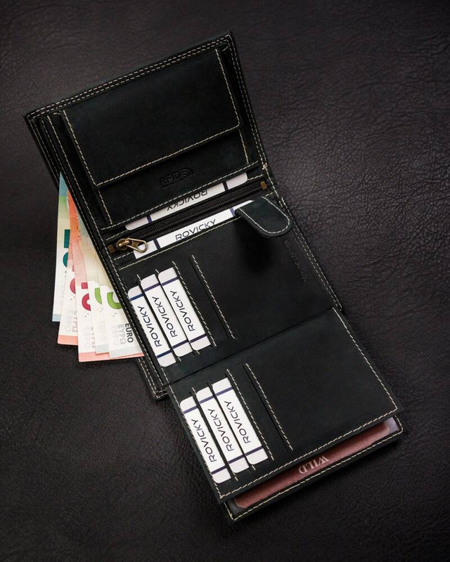 Skórzany męski portfel Wild N4-CHM-NL RFID