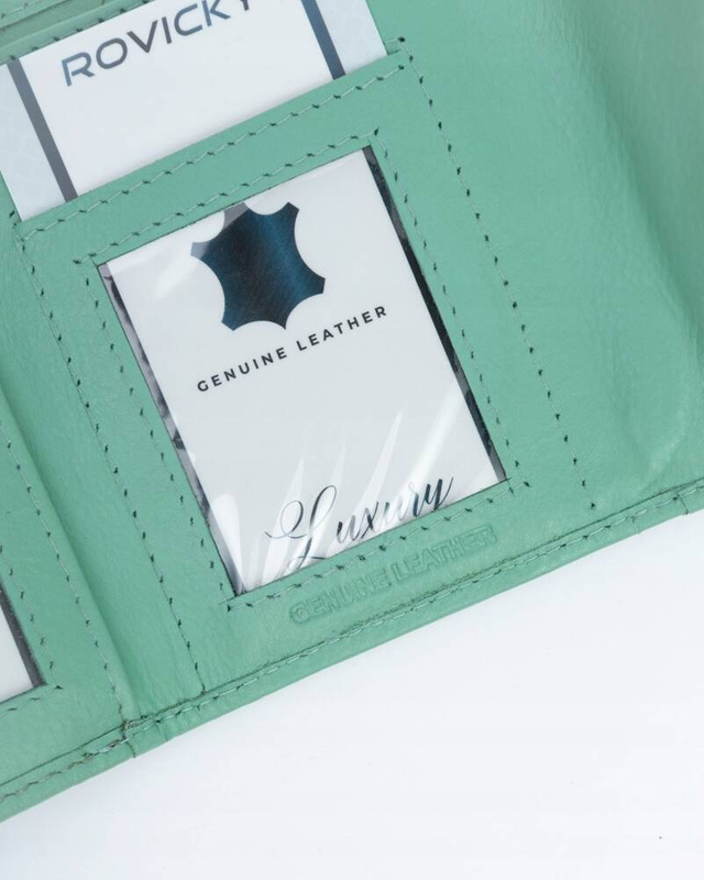 Rovicky mała portmonetka skóra naturalna zgrabny portfel damski mały