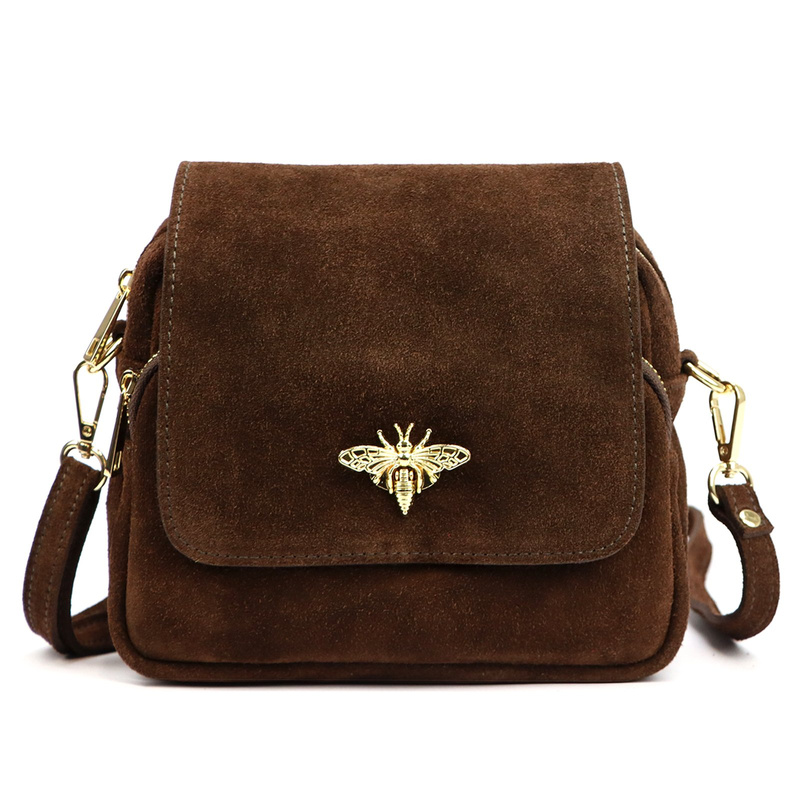 Damska skórzana mała zgrabna listonoszka torebka przez ramię Luka