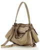 Torebka skórzana na ramię z kieszonkami safari leather bag - MARCO MAZZINI beż taupe