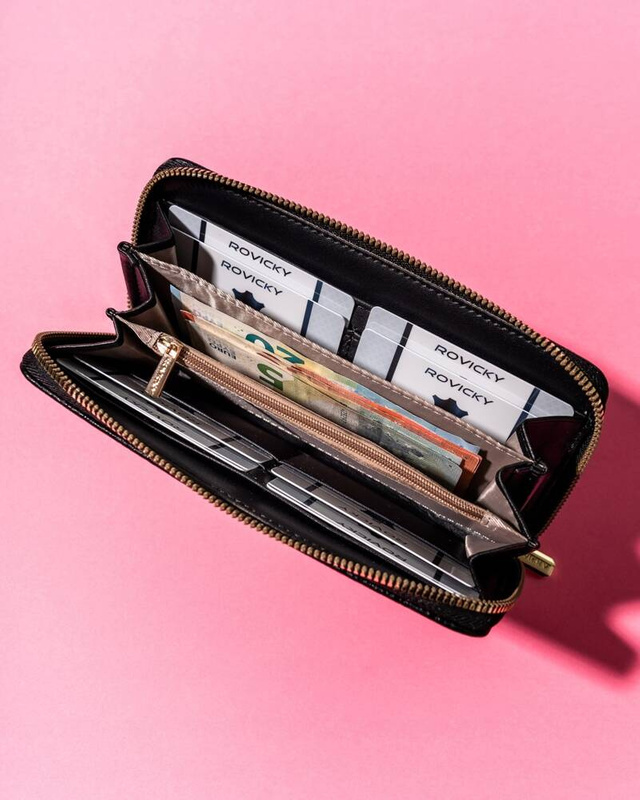 Duży Stylowy portfel damski na zamek od Rovicky