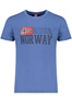 NIEBIESKI T-SHIRT M�SKI Z KR�TKIM R�KAWEM Norway 1963