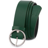 Skórzany pasek damski do spodni sukienki zielony skóra nat. 3,5 cm Beltimore B83 : Kolory - zielony,