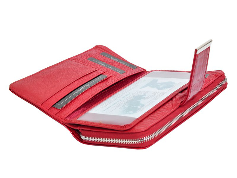 Stylowa Lakierowana duża damska skórzana portmonetka marki Jennifer Jones