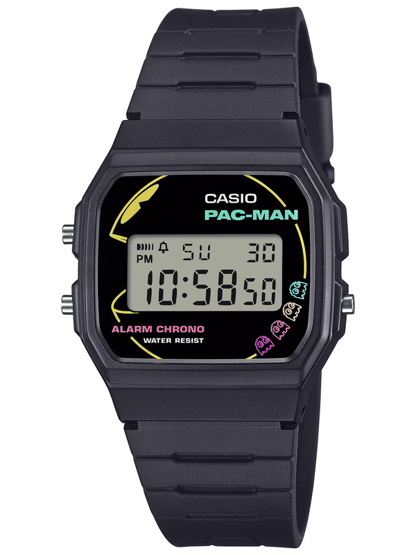 ZEGAREK MĘSKI CASIO F-91WPC-1ADR (zd086b) - PAC-MAN + BOX