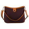 Miejska torebka damska z poliestru i skóry ekologicznej w bordowym kolorze, jednokomorowa - Peterson