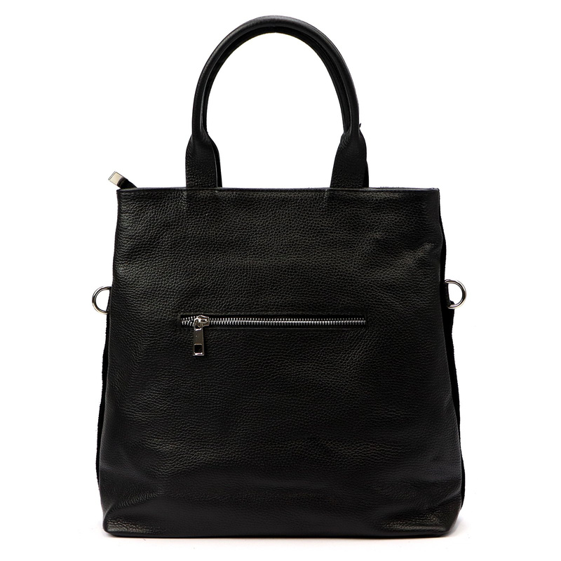 Vera Pelle damska torebka na ramię skórzana shopperbag z kieszeniami duża