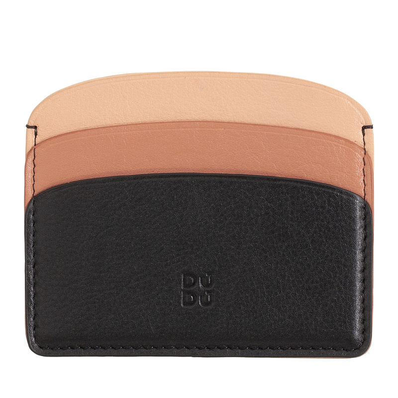 DuDu małe etui na karty dokumenty skóra naturalna Slim Wallet