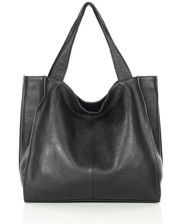 MARCO MAZZINI Torebka miejski shopper bag skóra naturalna handmade czarny