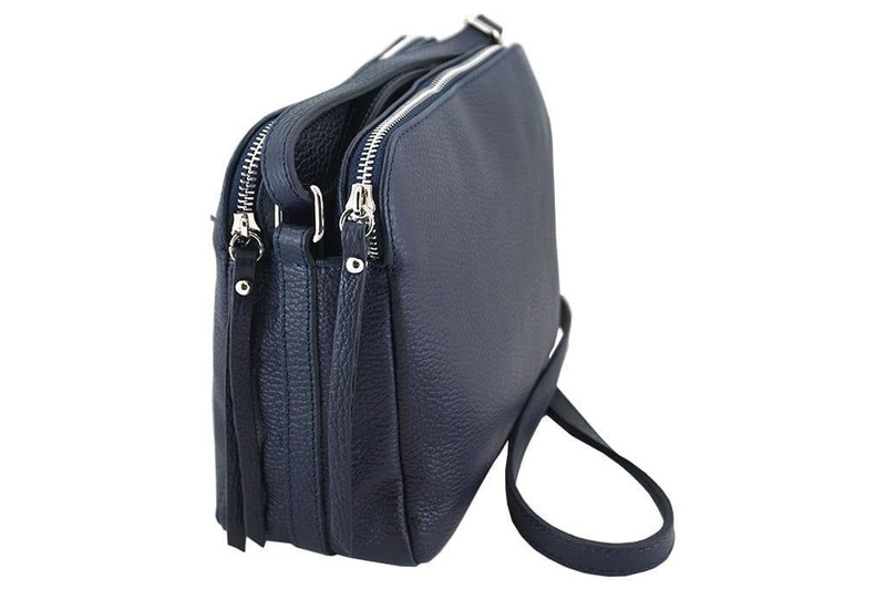 Torebka skórzana damska włoska - Bordowa