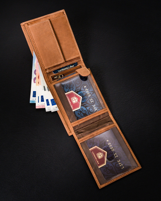 Skórzany męski portfel Peterson PTN 304 2-1-5