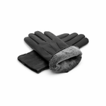 Rękawiczki męskie, skóra cielęca, ocieplane welurem.