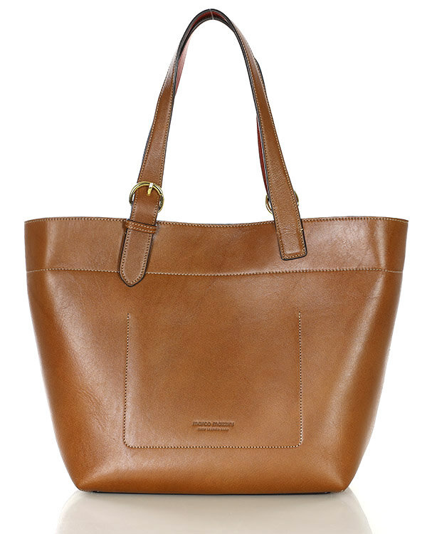 Torebka luksusowa shopperka na ramię skóra premium MARCO MAZZINI czarna