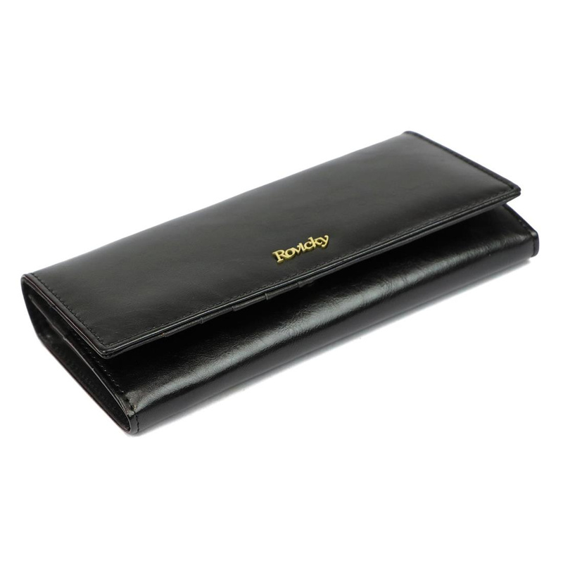 Skórzany damski portfel Rovicky 8805-BPRN RFID