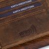 Portfel skórzany męski brązowy nubuk poziomy skóra Godło Polski Orzeł RFiD Beltimore R92