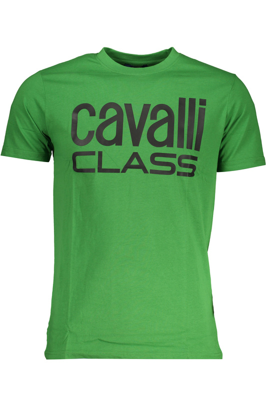 ZIELONY T-SHIRT MĘSKI Z KRÓTKIM RĘKAWEM KLASY CAVALLI