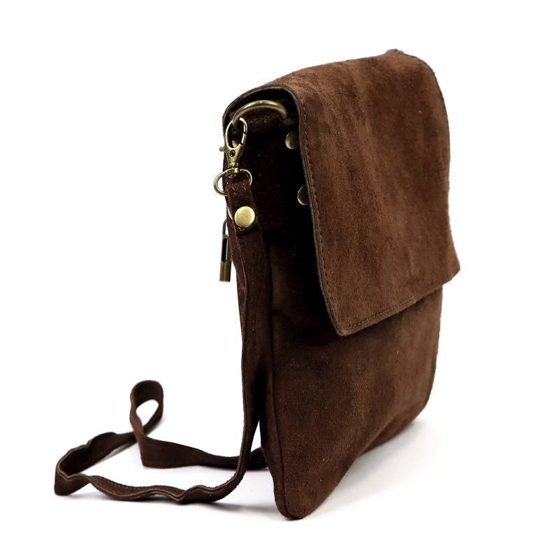 Vera Pelle damska listonoszka skóra naturalna torebka przez ramię z klapą