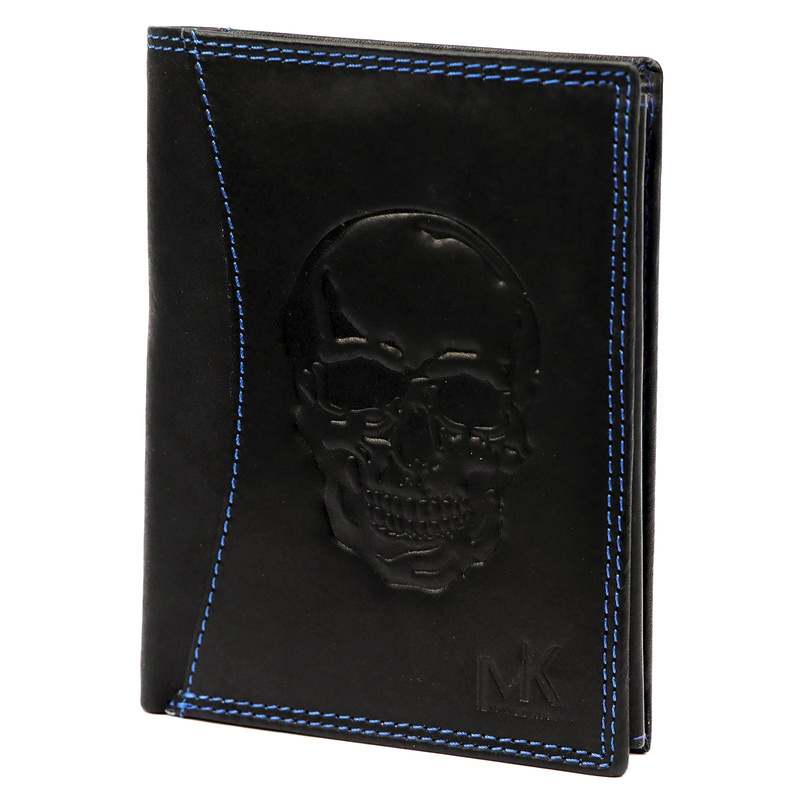 Skórzany męski portfel Money Kepper CDD 5601 SKULL