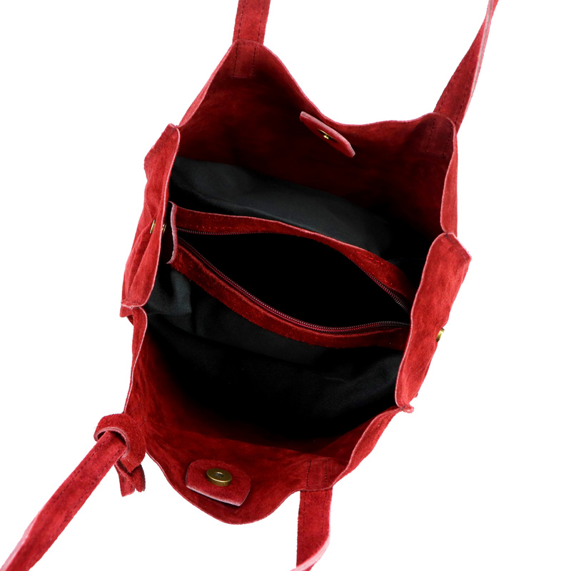 Luka Zamszowa duża damska shopperbag torebka na ramię z kosmetyczką