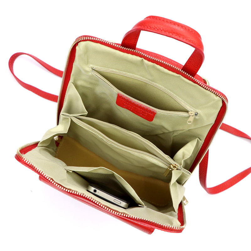 Miejski damski plecak MiaMore skórzany torebka na ramię z kieszeniami 