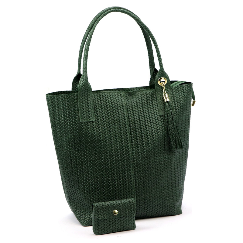 Vera Pelle damska shopperbag z dwoma etui torebka portfel skóra naturalna