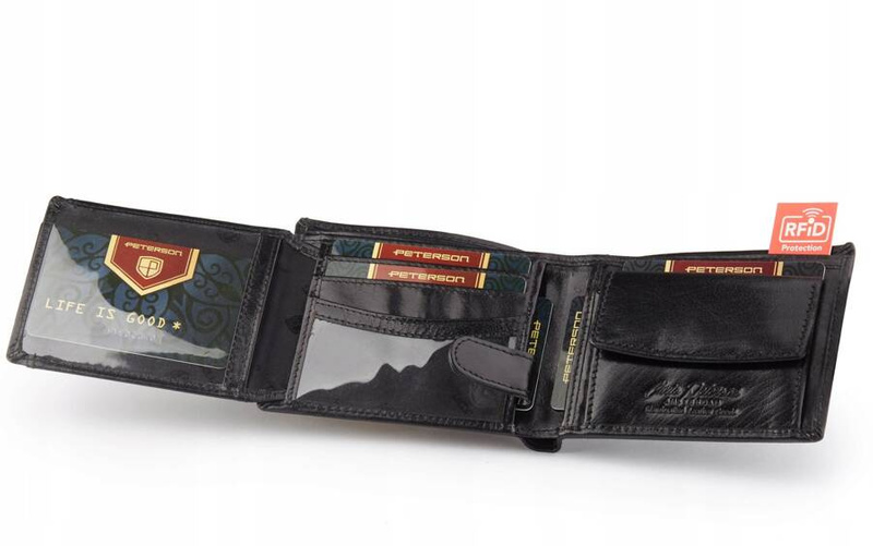 Skórzany męski portfel Peterson PTN 334 2-1-1