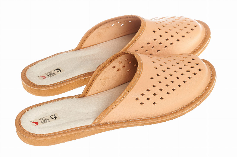 Wójciak Podhale męskie kapcie skóra naturalna zabudowane styl góralski