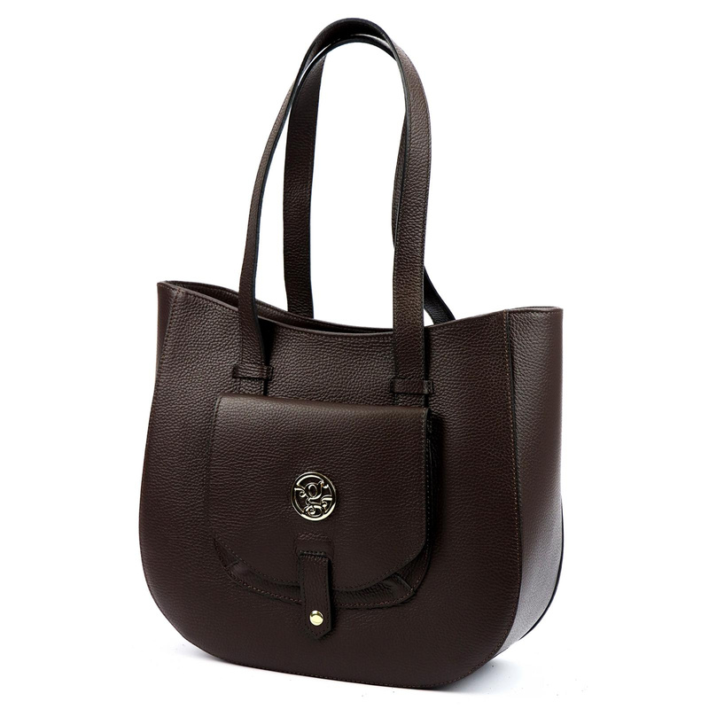 Elegancka Skórzana damska shopperbag torebka na ramię Gregorio z kieszenią