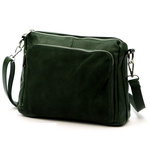 Luka damska listonoszka na ramię skóra naturalna dwie komory trzy kieszenie