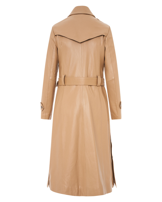 Bukowski Skórzany Płaszcz damski "Żaneta" trencz z paskiem na guziki