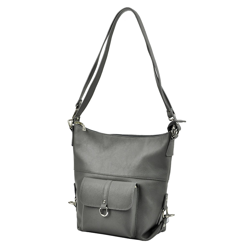 PATRIZIA Duża elegancka damska skórzana torebka na ramię z kieszeniami