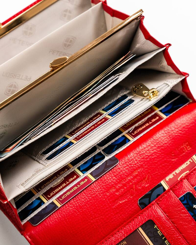 Skórzany damski portfel Peterson PTN 42122-SBR