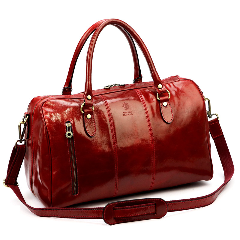 Gregorio podróżna torba skóra naturalna torba weekendowa duża z paskiem